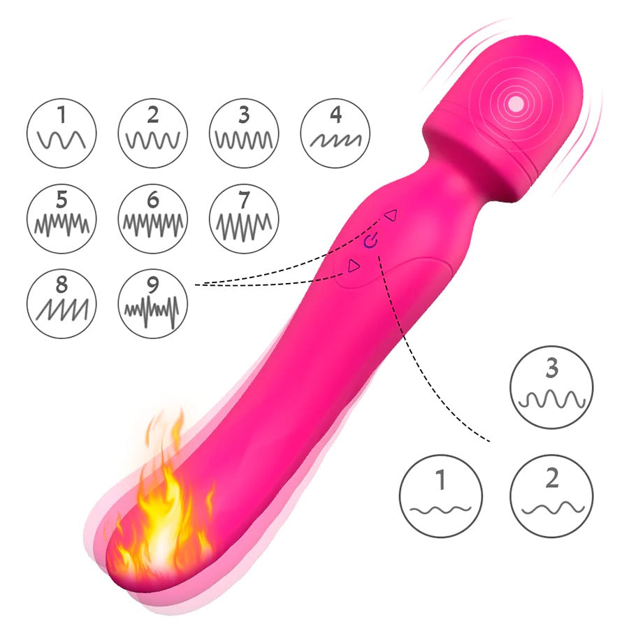 Silicone grip Masajeador Doble Función Iris Pink for comfortable handling during use