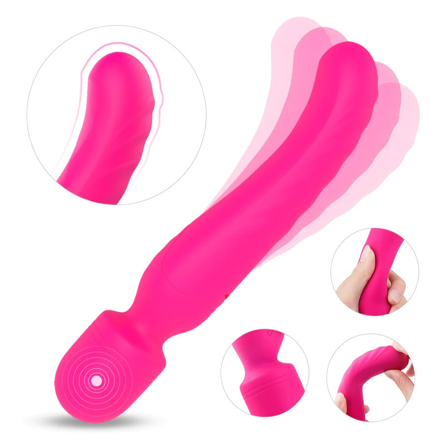 Waterproof Masajeador Doble Función Iris Pink for use in the shower or bath