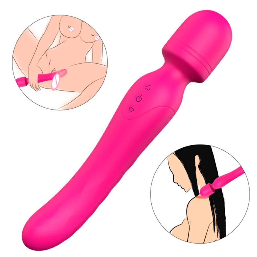 Masajeador Doble Función Iris Pink, a versatile and powerful dual-function massager for ultimate relaxation and muscle relief