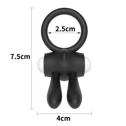 Anillo vibrador para parejas con conejito estimulador y múltiples velocidades