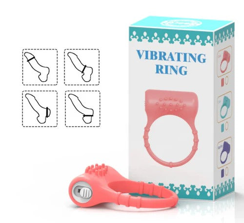Close-up of the vibrating ring with a stretchy and comfortable design