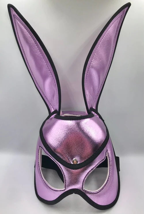 Black face mask with Bad Bunny logo and colorful design