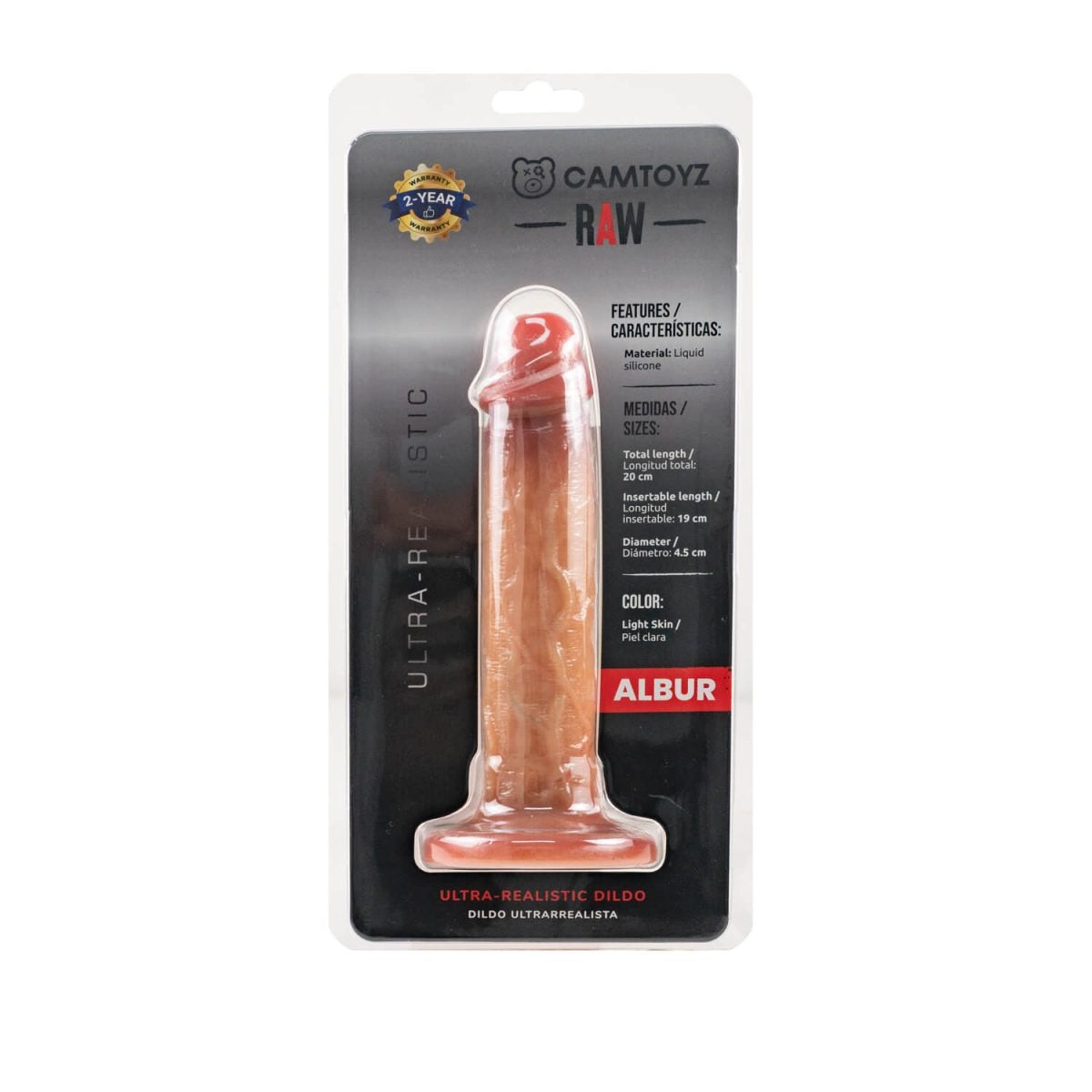 Ultra realistic 20 cm dildo in flesh color with lifelike texture