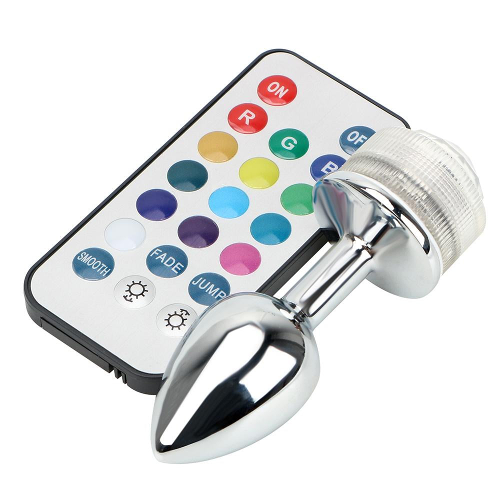 Colorful LED anal plug for beginners, made of body-safe materials