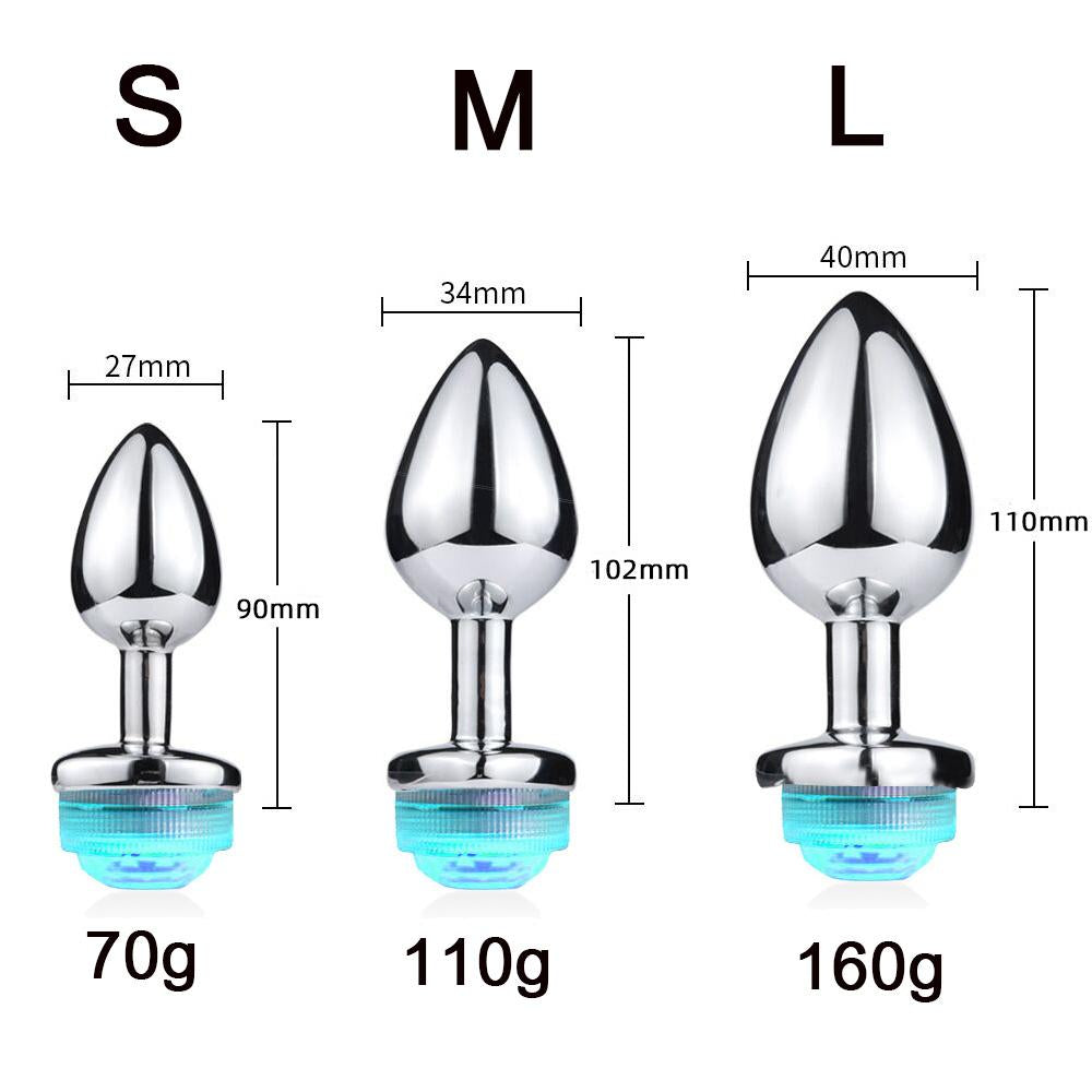 Colorful LED anal plug with remote control for exciting and vibrant play experiences