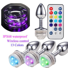 Colorful LED anal plug for stimulating and enhancing intimate experiences