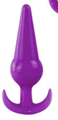 Black silicone anal plug with tapered design and flared base
