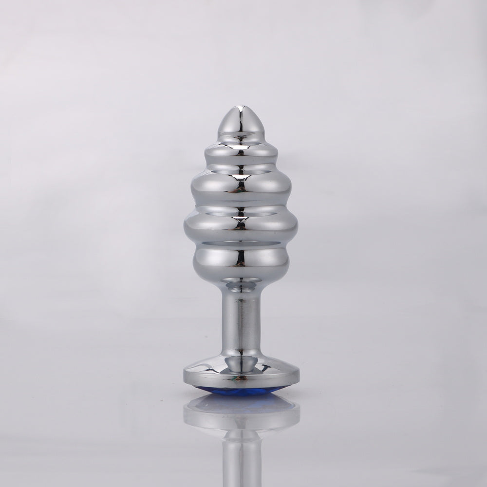 Shiny silver spiral jewelry plug made of high-quality steel material