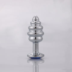 Shiny silver spiral jewelry plug made of high-quality steel material