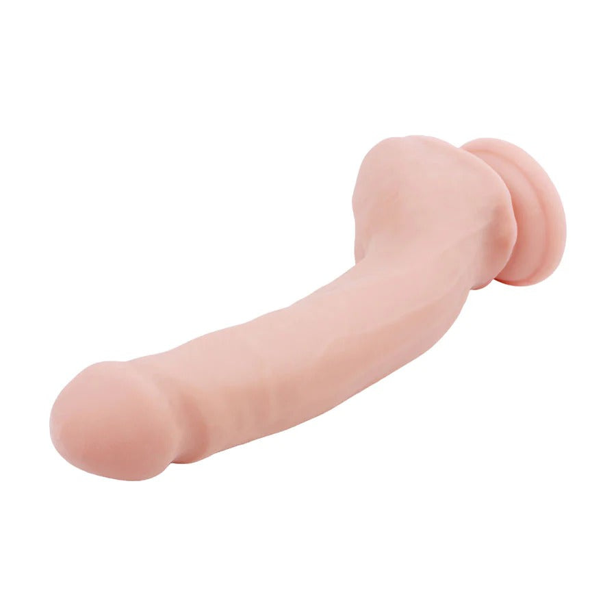  Dual-layered silicone dildo with detailed veins, lifelike skin tone, and realistic shape for pure carnal pleasure