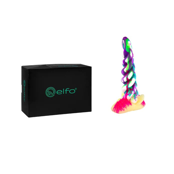 Dickornio Dildo Mediano Rainbow in vibrant rainbow colors, perfect for solo or couples play