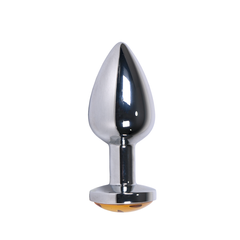 Plug Acero Emoji with stainless steel finish and happy face design