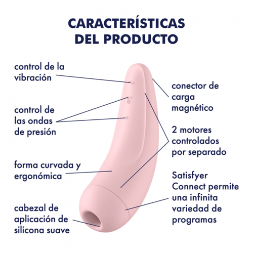 Satisfyer Curvy 2+ con APP with app interface on smartphone screen