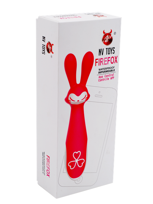  Close-up of the FIREFOX VIBRADOR with textured surface and ergonomic handle for comfortable grip during use