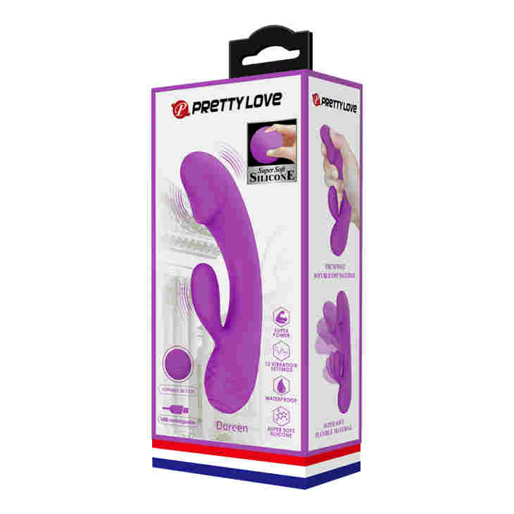 Rechargeable PRETTY LOVE DOREEN 12 FUNCTIONS vibrator with long-lasting battery life