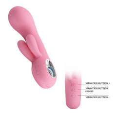 Close-up of PRETTY LOVE CHRIS showing its smooth silicone texture and curved shaft
