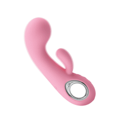 Woman using PRETTY LOVE CHRIS waterproof vibrator for internal and clitoral stimulation