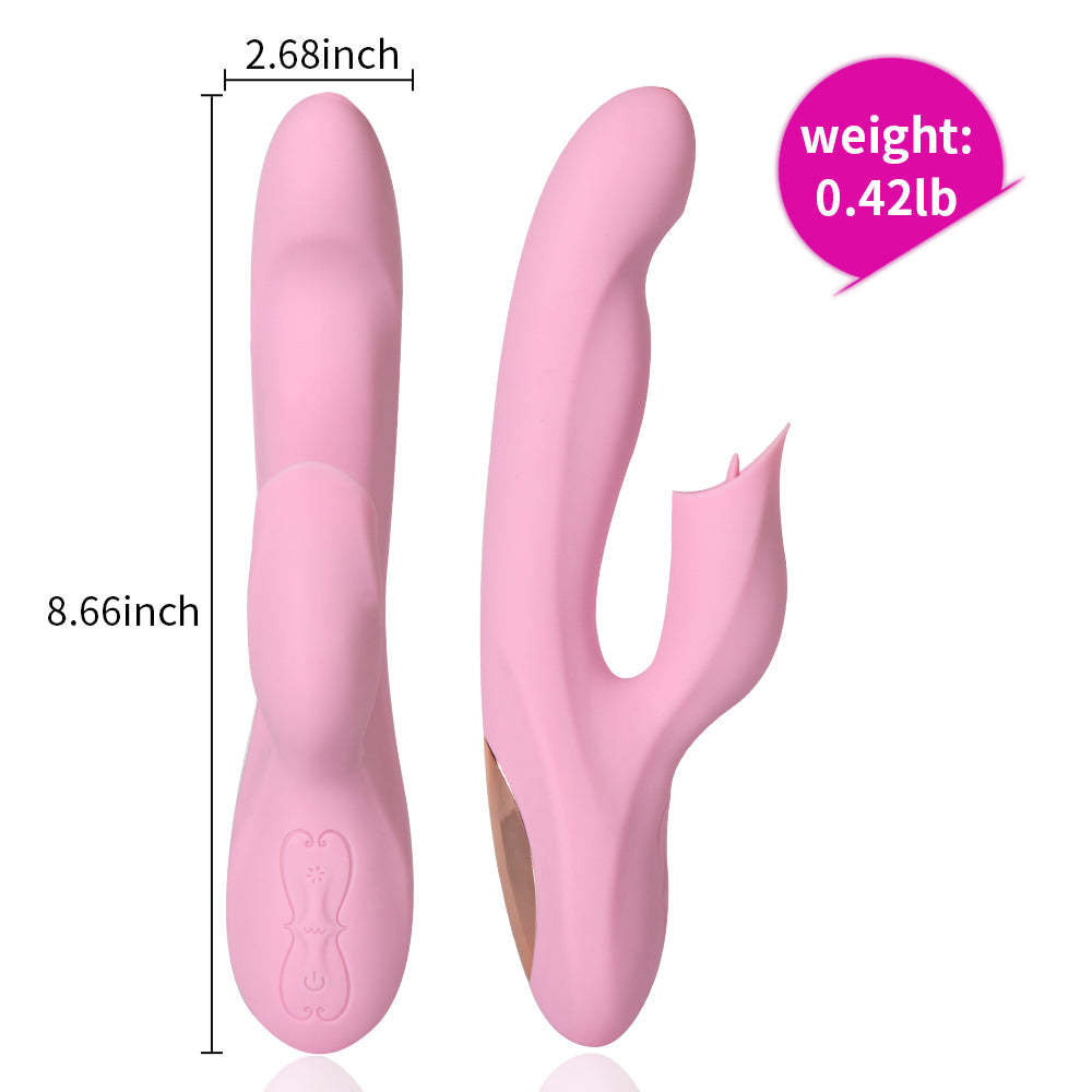  Woman experiencing intense pleasure with the Pearl Licking Vibrador during solo play