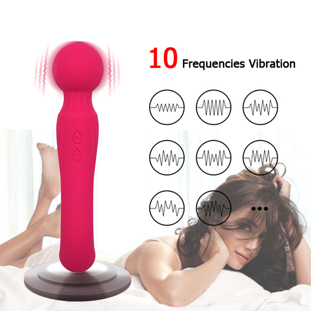  Close-up of the flexible head of the YULA massager wand for targeted muscle relief