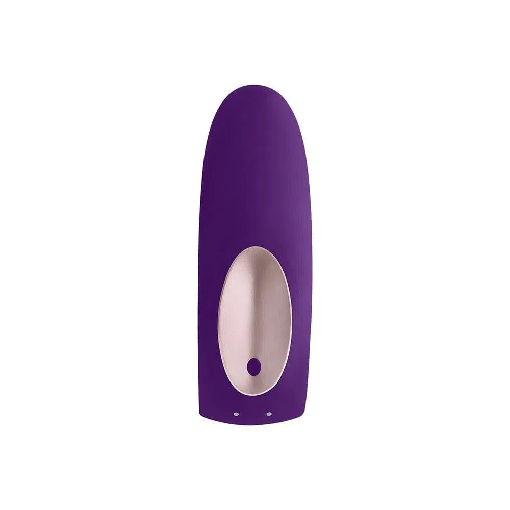 Close-up of Satisfyer Double Plus Remote with remote control