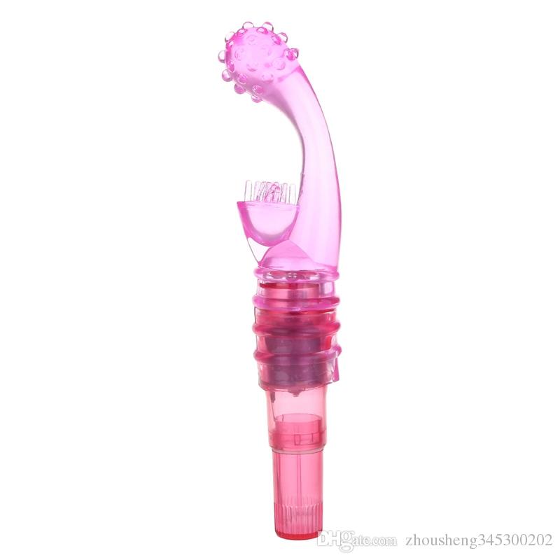 Woman using ROCKET TICKLER PUNTO G for G-spot and clitoral stimulation during solo play