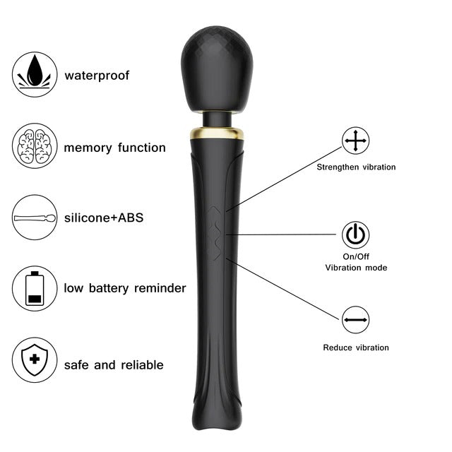 Winyi Klaus Masajeador in sleek black design with adjustable intensity settings