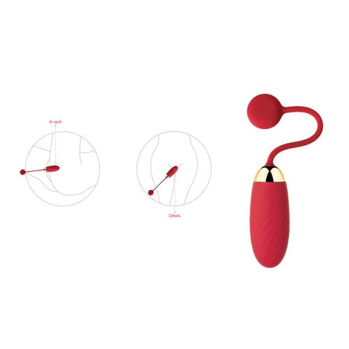 Close-up image of the Bala Vibradora Interactiva Ella Svakom, a sleek and modern interactive vibrating bullet for women, designed for enhanced pleasure and satisfaction during intimate moments