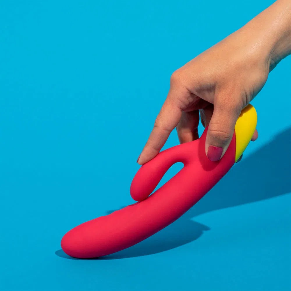 Silicone Romp Jazz Vibrador Rabbit with flexible shaft and clitoral stimulator