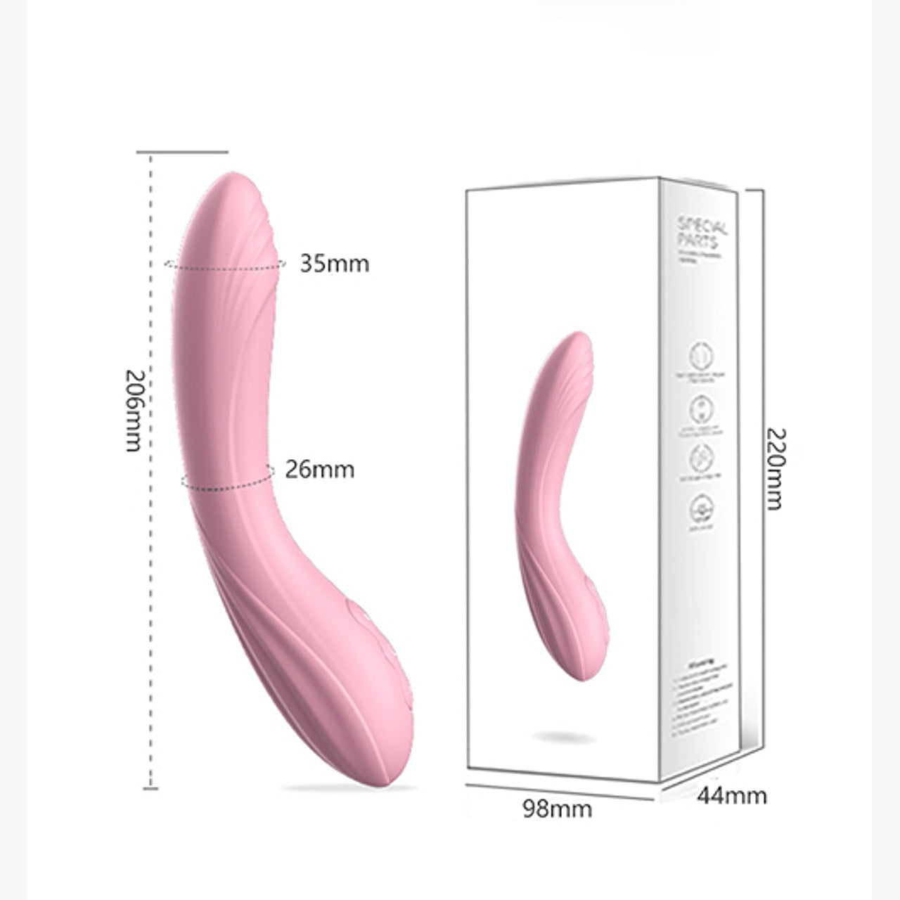 Woman holding Warm Boy Vibrador Punto G Lilo with a satisfied smile on her face