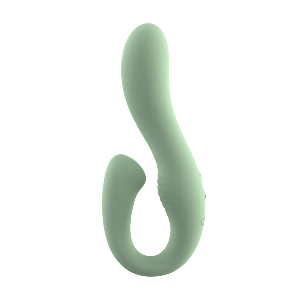 Curved and textured for G-spot and clitoral stimulation 
