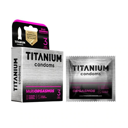 Condones Titanium Multiorgasmos x 3 - Ultra-thin condoms for heightened sensitivity and pleasure