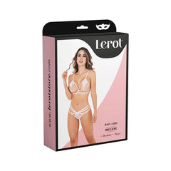Conjunto Prisca Blanco - Lerot, a stylish and elegant white clothing set for women, featuring a top and skirt with intricate lace detailing and a flattering fit