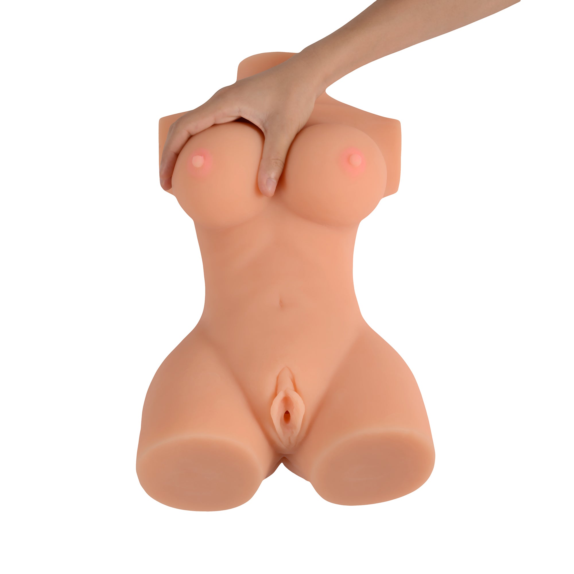  Full-figured woman mannequin torso in realistic skin tone for clothing display