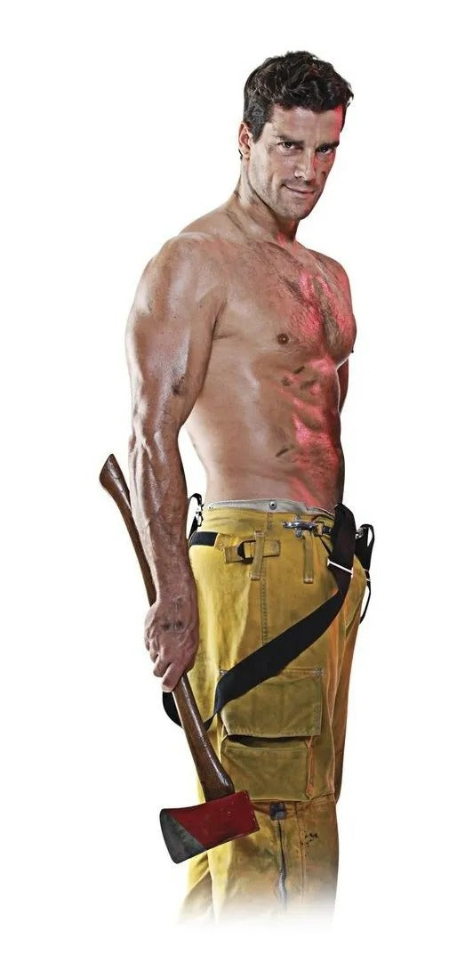  Lifelike blow-up fireman figure perfect for bachelorette parties and adult humor gags