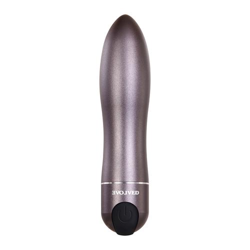Close-up of the sleek and modern Bala Vibradora Orgasmo Viajero Evolved, perfect for discreet pleasure on the go, with multiple vibration modes and a travel-friendly design